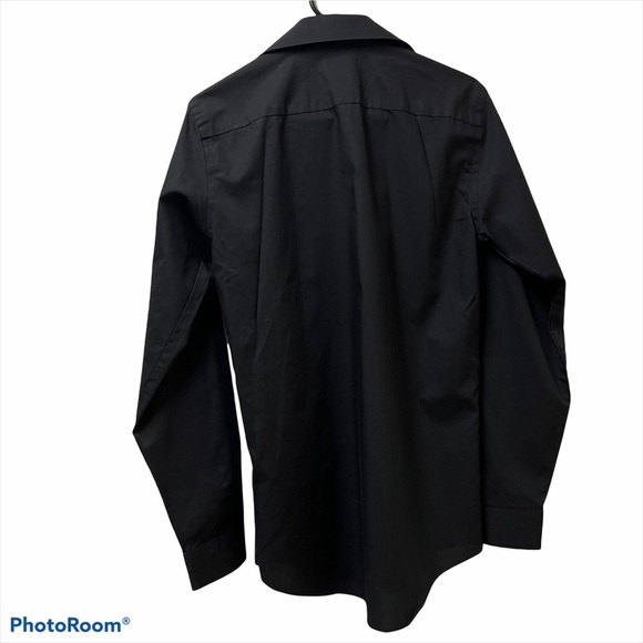 JF J. Ferrar Black Button Front Dress Shirt - Picture 2 of 4